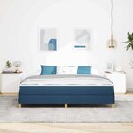 vidaXL Lit à ressorts avec matelas Bleu 180 x 200 cm tissu
