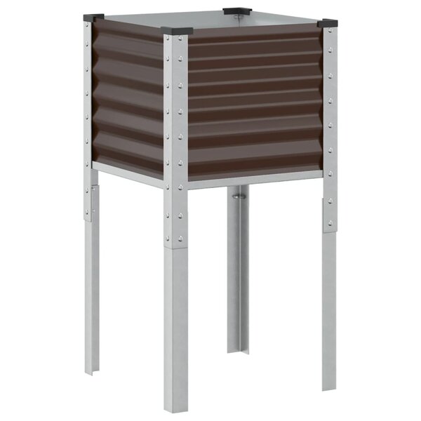 vidaXL Jardinière marron 45x45x88 cm acier