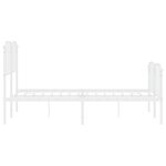 vidaXL Cadre de lit métal sans matelas et pied de lit blanc 150x200 cm