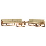 vidaXL Ensemble de canapés d'extérieur 9 Pièces Naturel et Beige