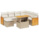 vidaXL Salon de jardin avec coussins 8 Pièces beige résine tressée