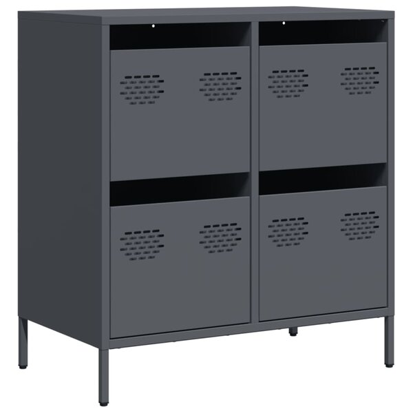 vidaXL Buffet anthracite 68x39x73 5 cm acier laminé à froid