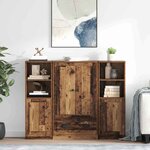vidaXL Haut Armoire avec tiroir 3 Pièces Bois Ancien Bois d'ingénierie