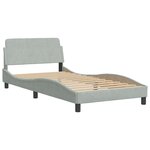 vidaXL Lit avec matelas gris clair 100x200 cm velours