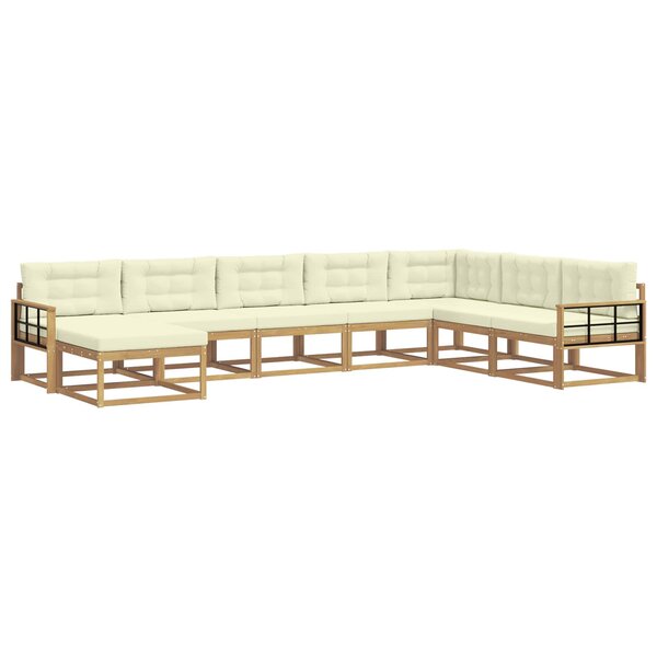 vidaXL Ensemble de canapés d'extérieur 8 pc Blanc et crème