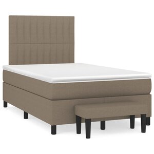 vidaXL Sommier à lattes de lit avec matelas Taupe 120x200 cm Tissu