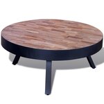 vidaXL Table basse ronde Bois de teck recyclé