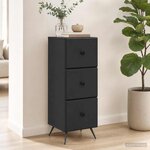 vidaXL Armoire à tiroirs Noir 33 x 34 5 x 90 cm Bois d'ingénierie