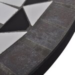 vidaXL Mobilier de bistro 3 Pièces Carreaux céramiques Noir et blanc