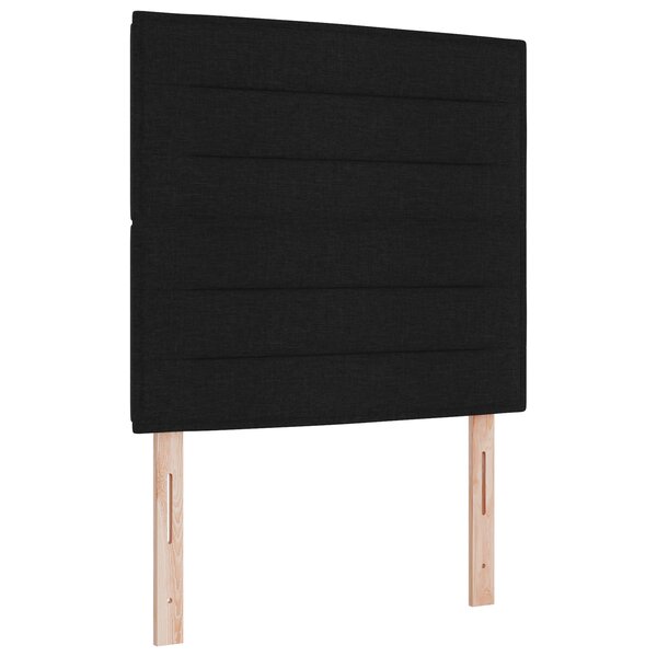 vidaXL Lit à sommier tapissier avec matelas noir 120x200 cm en tissu
