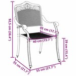 vidaXL Chaise de jardin 2 Pièces Noir 55 x 56 5 x 91cm Aluminium