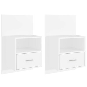 vidaXL Tables de chevet murales 2 Pièces Blanc