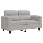 vidaXL Canapé à 2 places Gris clair 120 cm Tissu microfibre