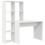vidaXL Bureau avec étagère Blanc 138.5 x 55 x 143 cm Bois d'ingénierie