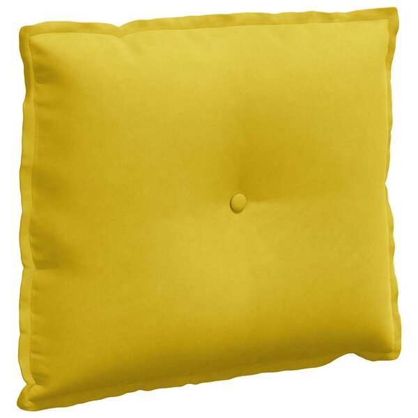 vidaXL Coussin de Dos Jaune 60 x 50 cm Tissu en velours côtelé