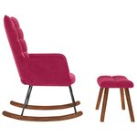 vidaXL Chaise à bascule avec repose-pied rouge bordeaux velours
