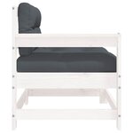 vidaXL Chaise de jardin avec coussins blanc bois de pin massif