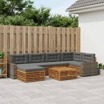 vidaXL Ensemble de canapés d'extérieur 7 Pièces Naturel et Anthracite