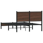 vidaXL Cadre de lit en métal sans matelas chêne marron 120x190 cm