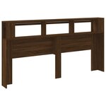 vidaXL Tête de lit à LED chêne marron 200x18 5x103 5cm bois ingénierie