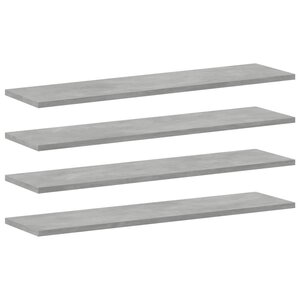vidaXL Panneaux de bibliothèque 4 Pièces Gris béton 80x20x1 5cm Aggloméré