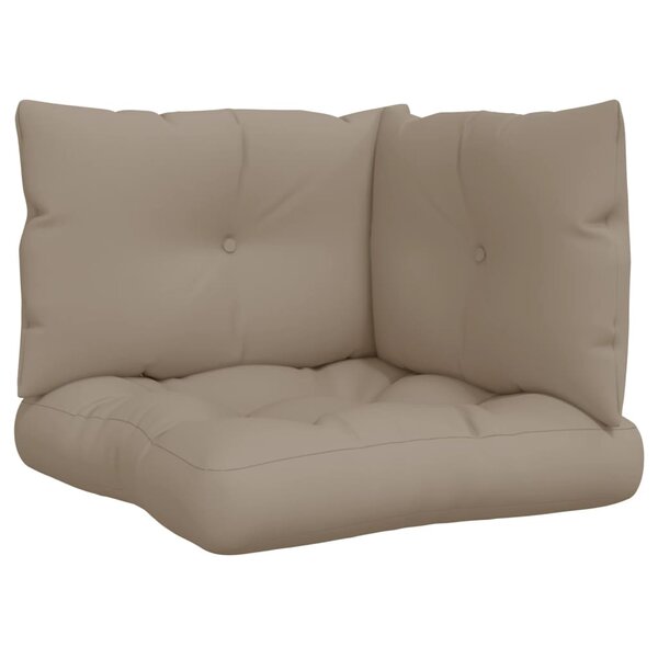 vidaXL Coussins de palette lot de 3 taupe tissu