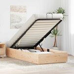 vidaXL Cadre de lit ottoman Naturel 75 x 190 cm Pin massif