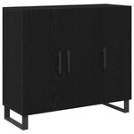 vidaXL Buffet Chêne noir 90 x 34 x 80 cm Bois d'ingénierie