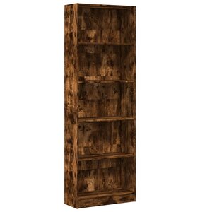vidaXL Bibliothèque chêne fumé 60x24x176 cm bois d'ingénierie