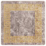 vidaXL Coureur de Tapis MARSA Gris 100 x 100 cm Polyester et PVC