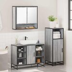 vidaXL Ensemble de meubles de salle de bain 3 Pièces Sonoma gris