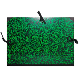 Carton à dessin Annonay avec 3 paires de cordons marbré vert 37x52cm EXACOMPTA