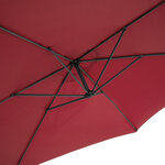 Tectake Parasol 350 cm avec housse de protection - rouge