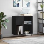 vidaXL Armoire à disques noir 84 5x38x89 cm bois d'ingénierie