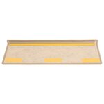 vidaXL Tapis d'escalier autocollants 15 Pièces 65x21x4 cm Beige foncé