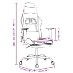 vidaXL Chaise de jeu avec repose-pied Noir et bleu Similicuir