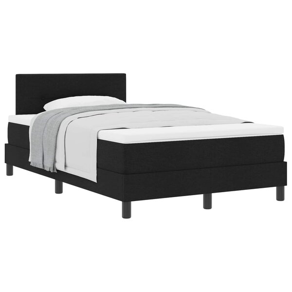 vidaXL Lit à ressorts avec tête de lit Noir 120 x 200 cm tissu