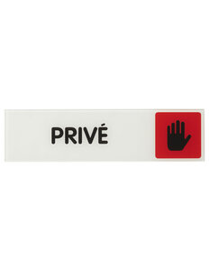 THIRARD - Plaque de signalisation Privé  plexiglass adhésif  170x45mm - THIRARD
