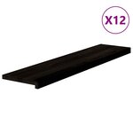 vidaXL Marches d'escalier 12 Pièces marron foncé 110x25x2 cm chêne massif