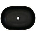 vidaXL Vasque à poser noir ovale 59x40x14 cm céramique