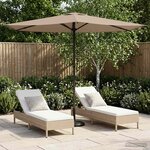 vidaXL Parasol de jardin 270 x 270 cm Polyester Rectangulaire Taupe