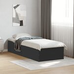 vidaXL Cadre de lit sans matelas noir 90x190 cm