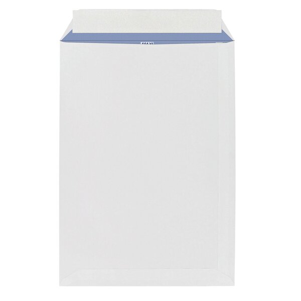 Boîte de 250 pochettes administratives blanches 229 x 324 mm format c4 avec bande protectrice - sans fenêtre - maxiburo