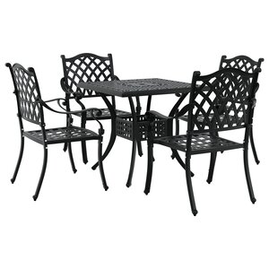 Set de jardin 5 pièces vidaXL en aluminium noir