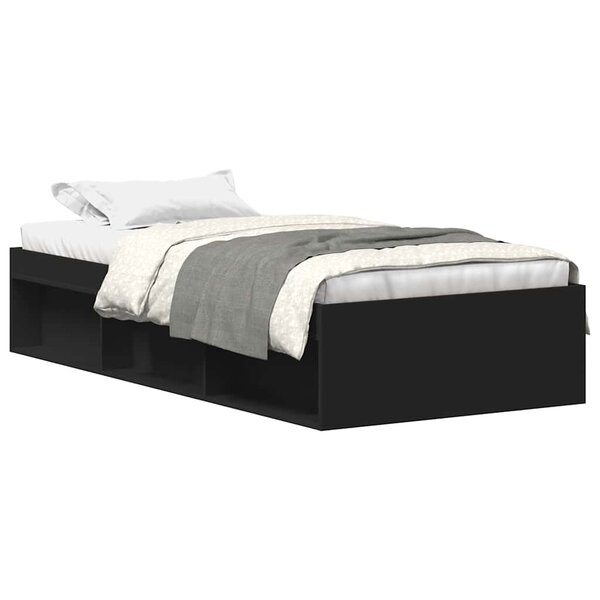 vidaXL Cadre de lit sans matelas noir 75x190 cm