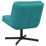 vidaXL Fauteuil relaxant pivotant Turquoise 63 x 75 x 76 cm Velours