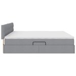 vidaXL Lit avec rangement et matelas Gris clair 200 x 200 cm