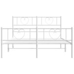 vidaXL Cadre de lit métal sans matelas et pied de lit blanc 140x200 cm