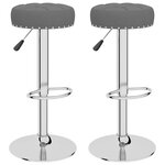 vidaXL Tabourets de bar lot de 2 gris foncé tissu