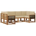 vidaXL Ensemble de canapés d'extérieur 6 pc Naturel et Beige